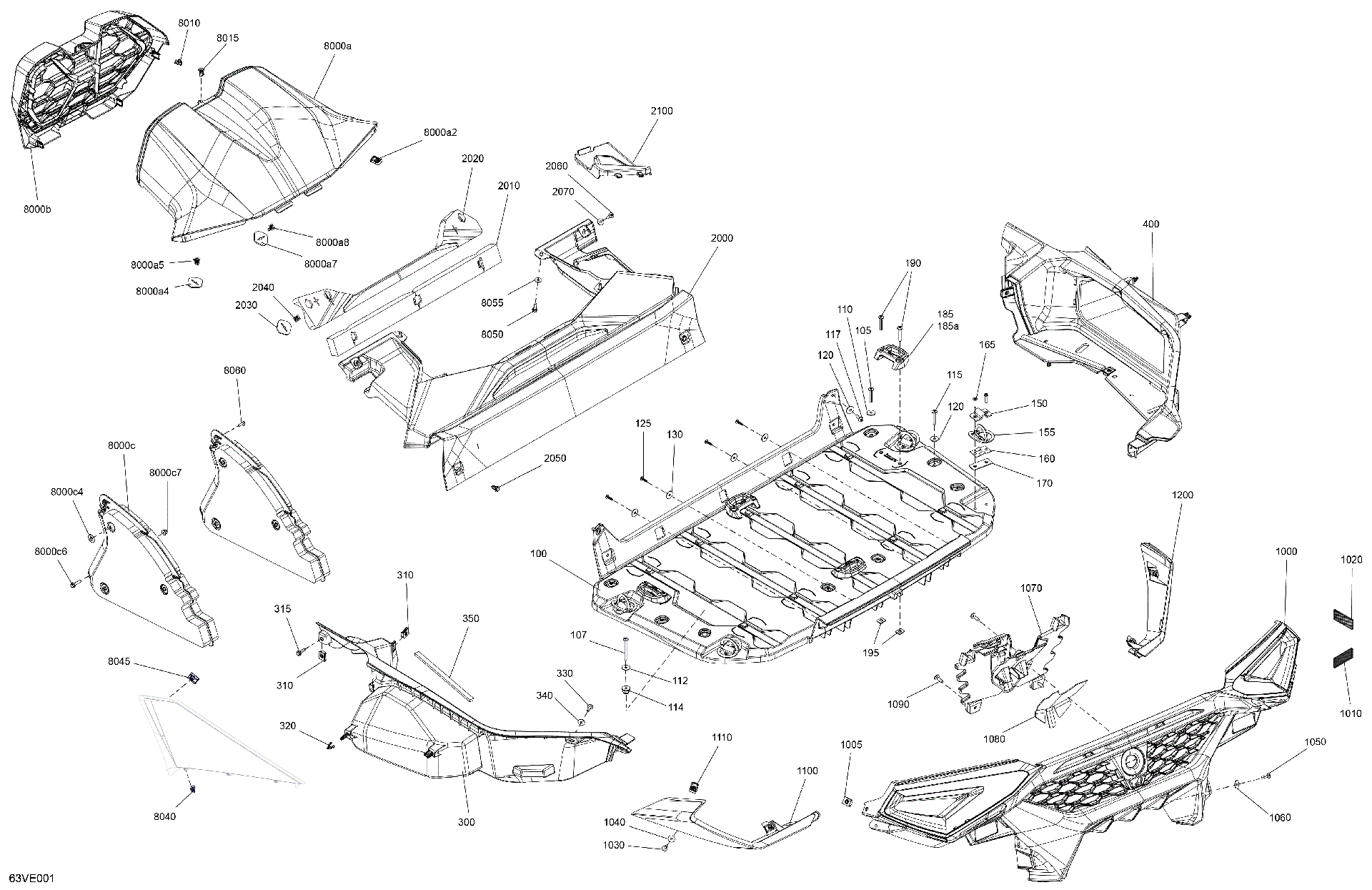 An Image of a Genuine Can-Am Parts Schematic Diagram showing the schematic - BODY - CARGO
