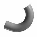 Chrome curved exhaust shield with smooth finish, designed for mid rear motorcycle exhaust.
