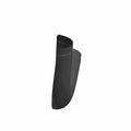 Matte black curved exhaust shield with smooth finish and tapered edges for motorcycle rear cylinder.