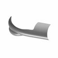 Matte gray metal exhaust transition shield with curved left-edge design for motorcycle fitment.