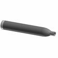Matte black lower muffler with chrome end cap designed for Indian Scout motorcycles.