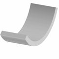 Gray curved heat shield insulation pad with smooth surface and thick edges.