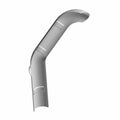 Black curved upper rear exhaust shield with mounting slots for Victory motorcycle.