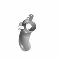 A 3D-rendered image of the Weld-Exh Tube Low by Polaris—a metallic curved pipe with brackets and clips—isolated on white. Perfect for highlighting OEM Indian Polaris parts for Indian motorcycle enthusiasts.