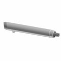 Right-hand chrome cruiser muffler with smooth cylindrical body and tapered end.