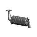 Matte black metal exhaust muffler with bent inlet pipe and rounded outlet for Polaris Ranger 570.