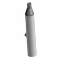 Matte black cylindrical upper muffler with tapered end and mounting bracket for motorcycle exhaust system.
