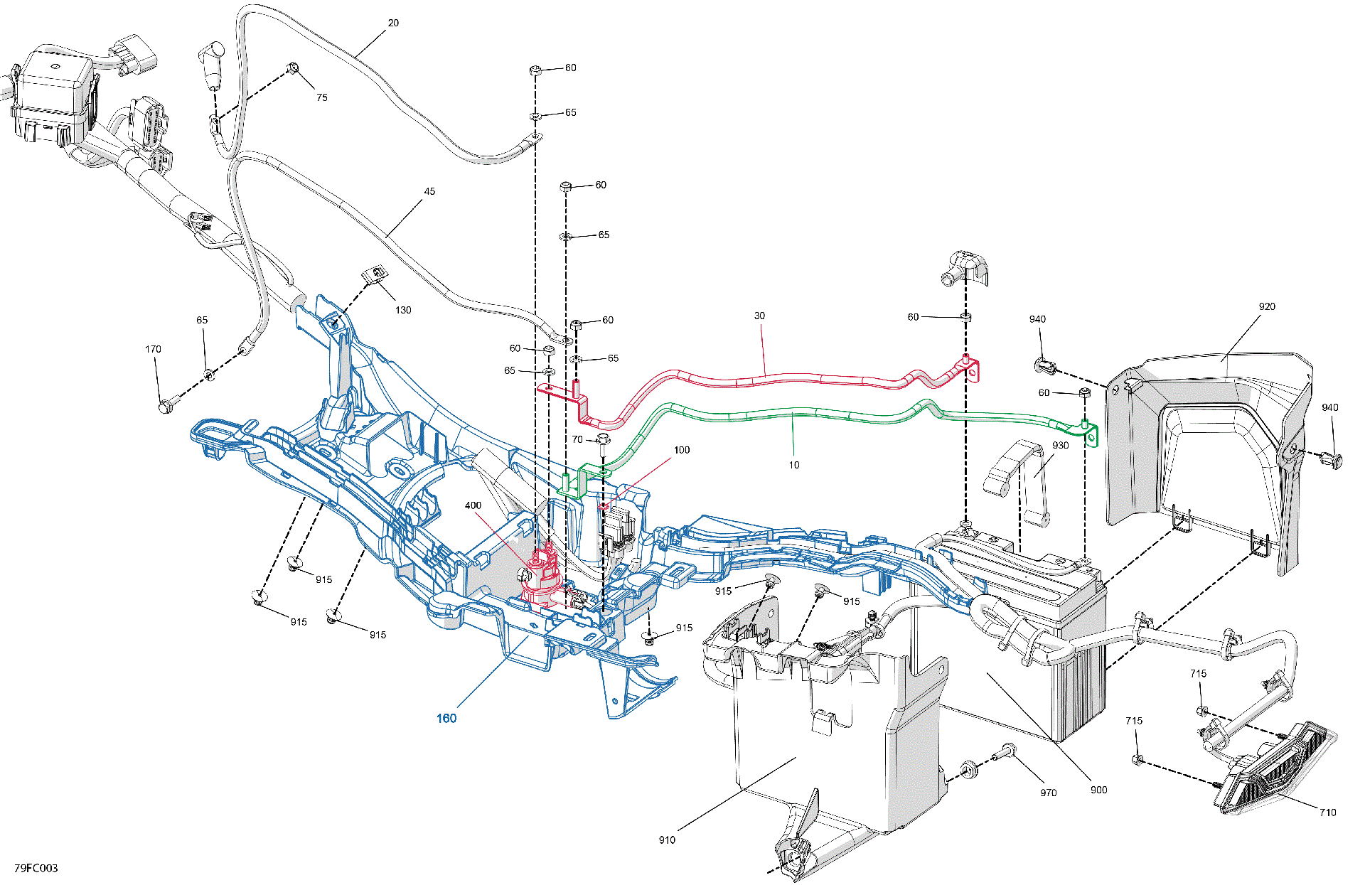 An Image of a Genuine Can-Am Parts Schematic Diagram showing the schematic - ELECTRIC - REAR SECTION
