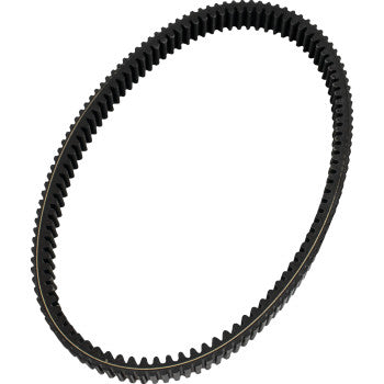The Can Am All Traxion HD CVT Belt by All Balls is a black, oval-shaped belt with evenly spaced inner teeth, designed for OEM-level performance in automotive systems and reinforced with high-strength aramid cords.