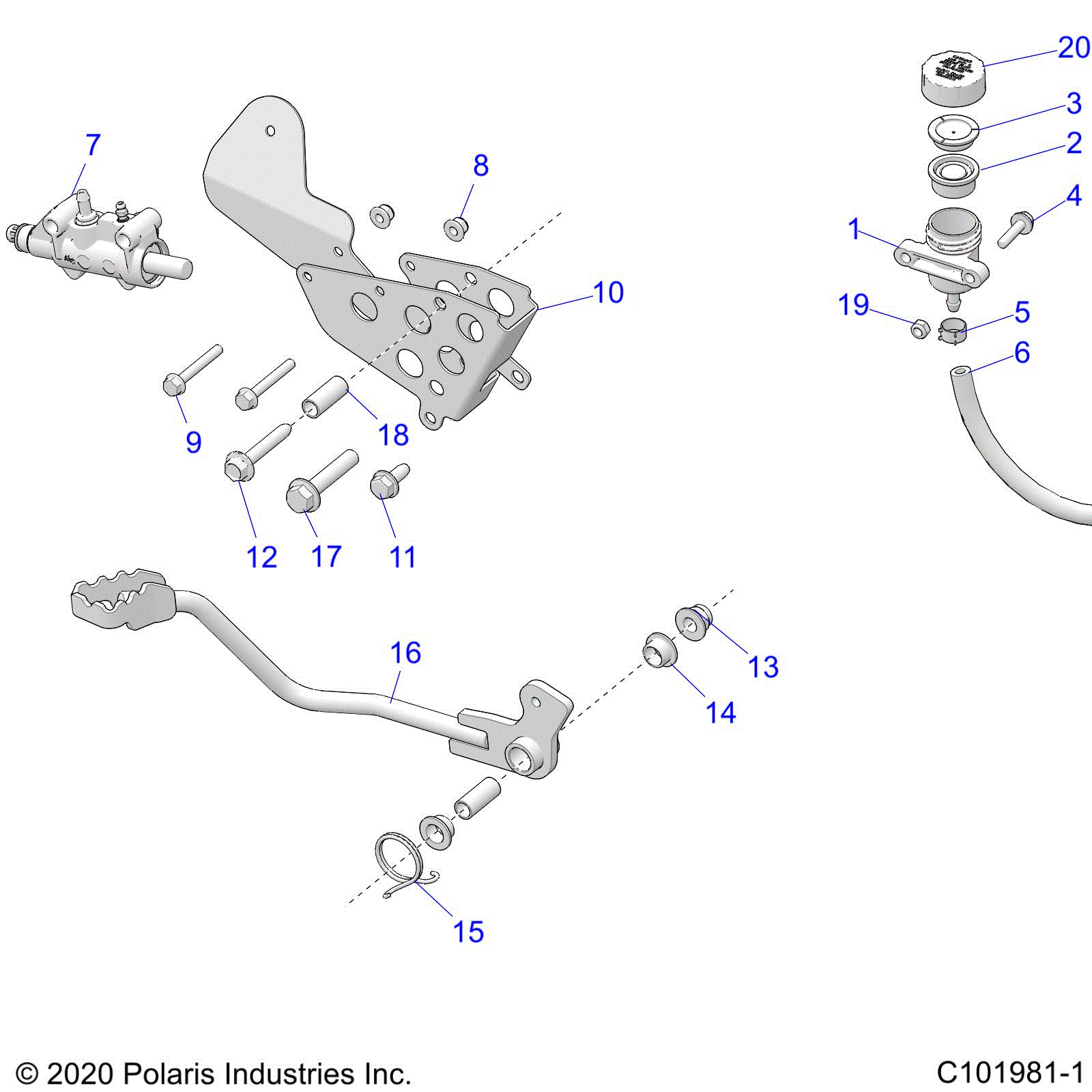 Polaris Schematic | BRAKES: PEDAL & MASTER CYLINDER Witchdoctors