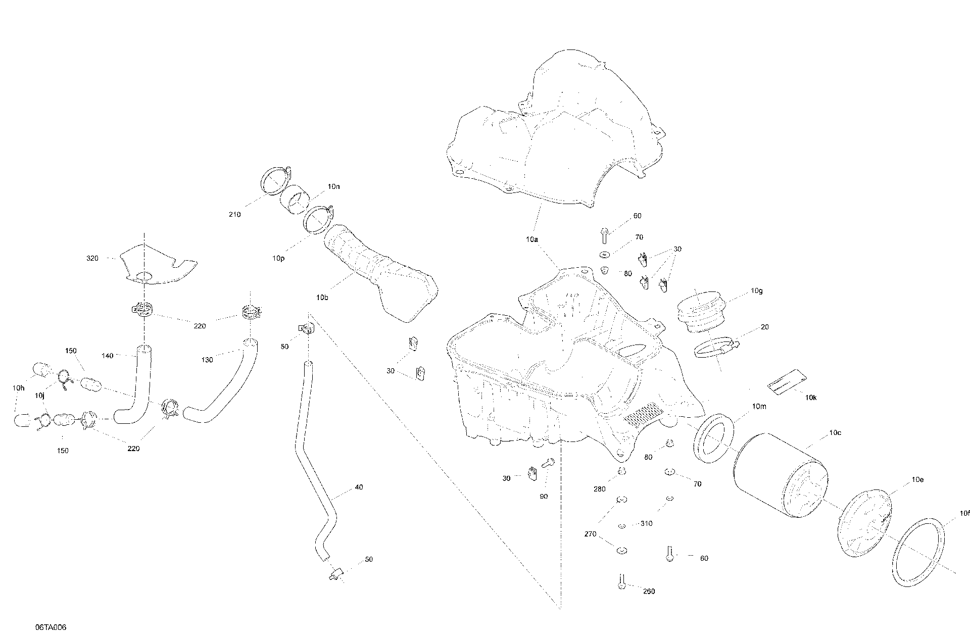 An Image of a Genuine Can-Am Parts Schematic Diagram showing the schematic - ENGINE - AIR INTAKE