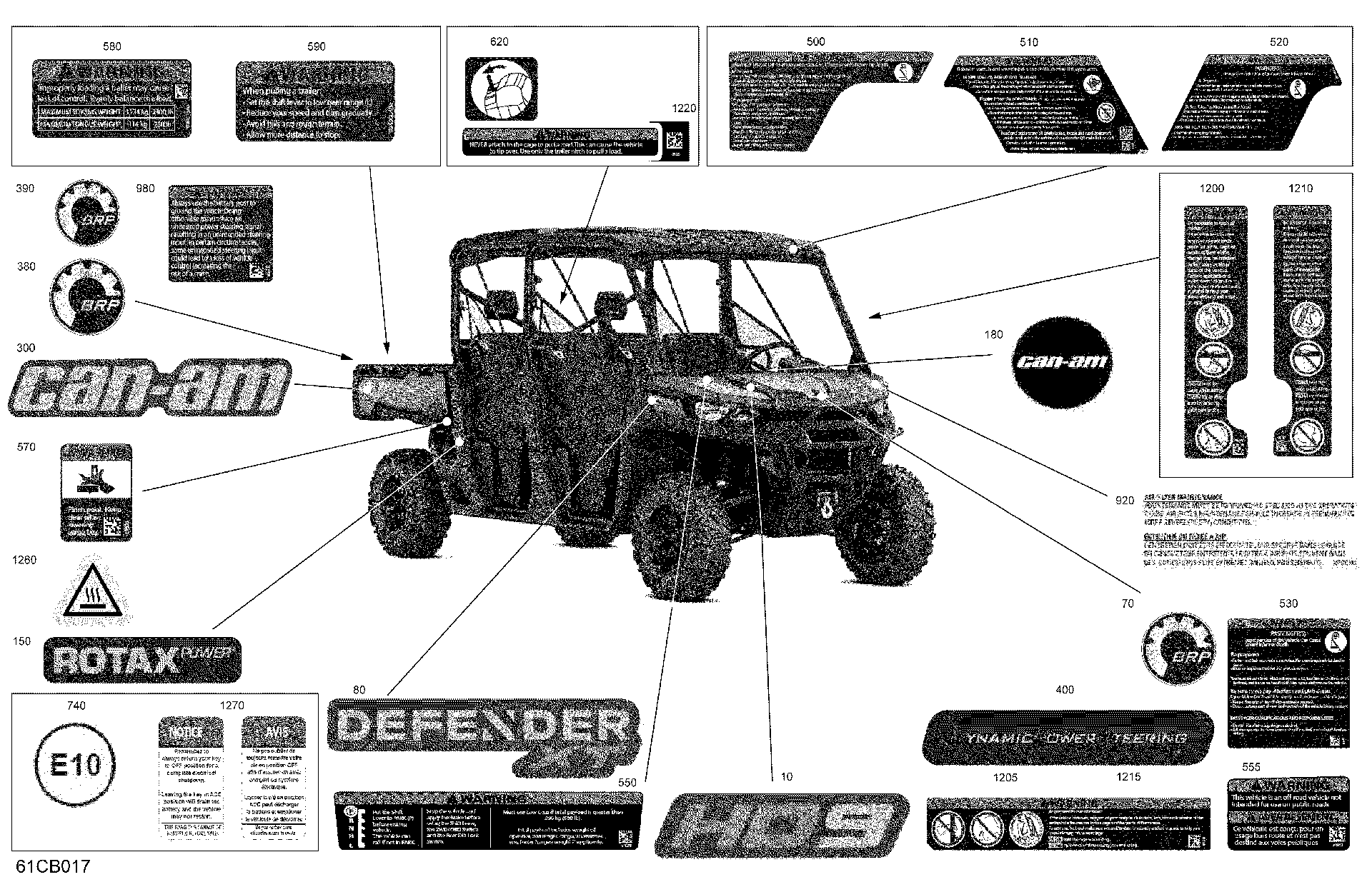 An Image of a Genuine Can-Am Parts Schematic Diagram showing the schematic - BODY - DECALS