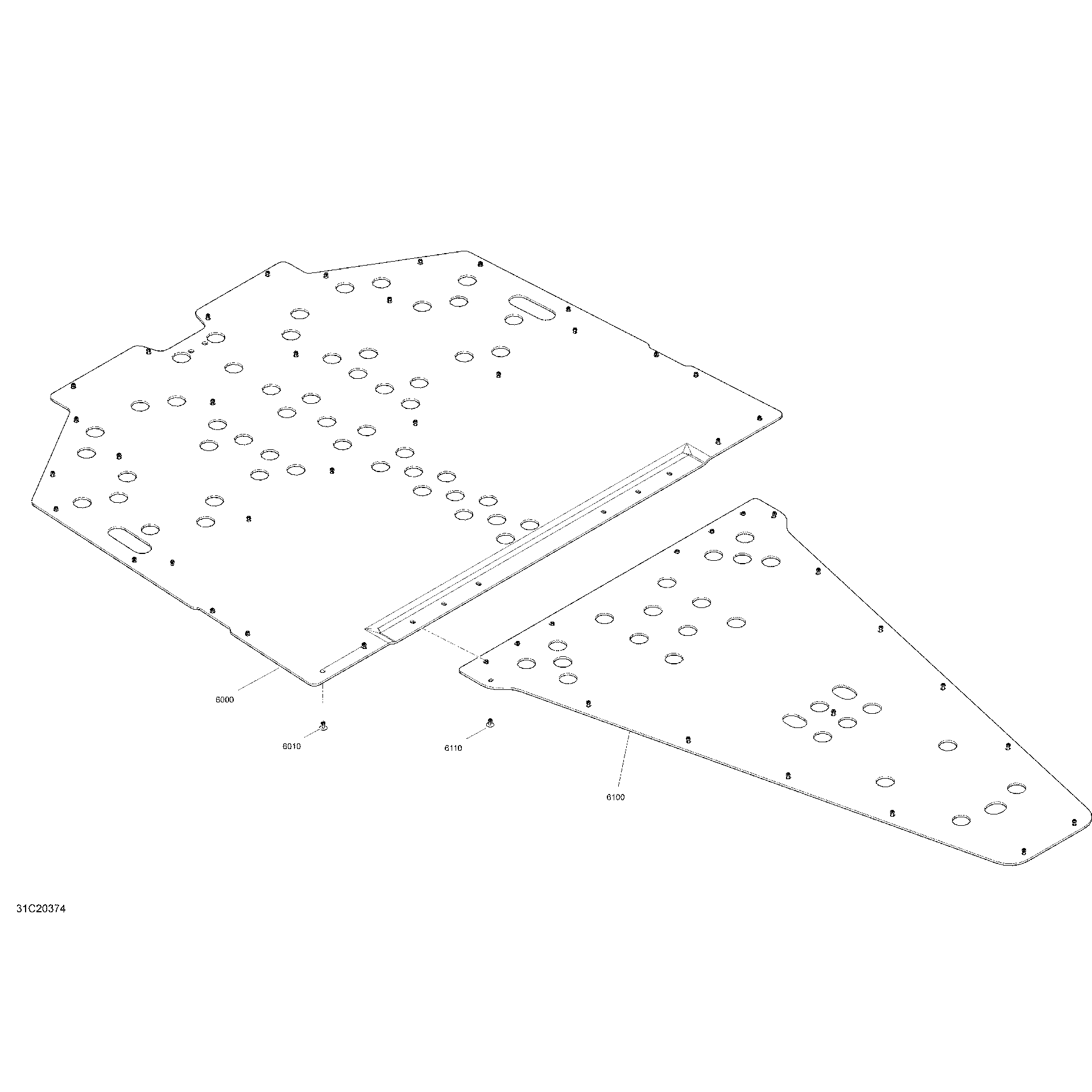 An Image of a Genuine Can-Am Parts Schematic Diagram showing the schematic - BODY - SKID PLATE - STD