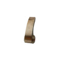 Curved bronze metal weight shift component with cylindrical bushing on one end.