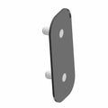 Black rectangular clutch wear plate with two silver threaded studs and two circular holes.