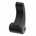 Black curved plastic and metal weight shift lever with cylindrical base and smooth surface.