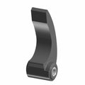 Black curved metal lever with a rounded pivot end and integrated bearing.