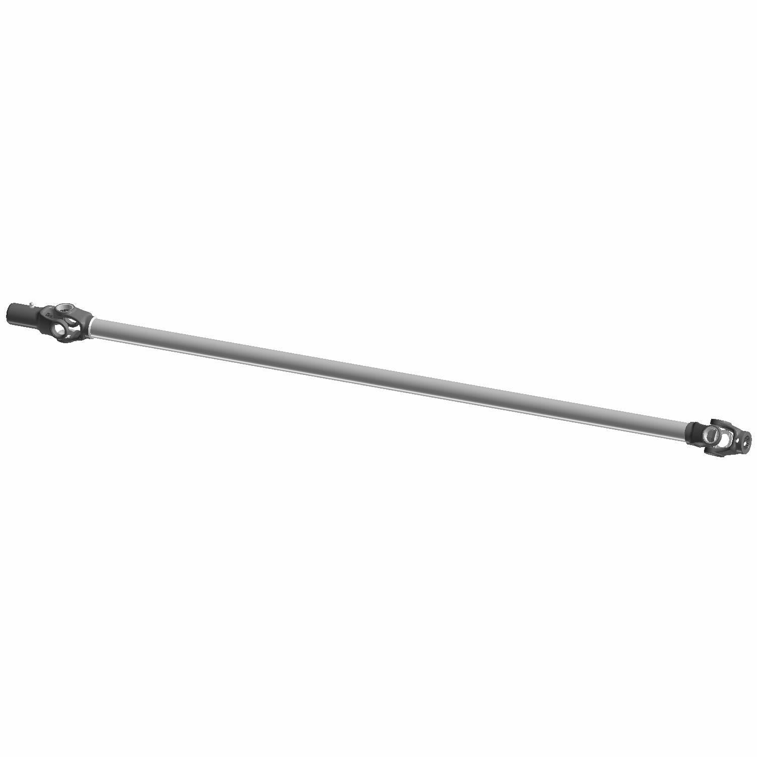 Metal front propeller drive shaft with universal joints on both ends, designed for off-road Polaris RZR vehicles.