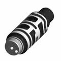3D-rendered image of the Assembly, Shifter Drum [Incl. 5,6] by Polaris, featuring a cylindrical metallic body with cut-out sections, black grip, exposed interior, and design elements reminiscent of OEM Victory Polaris components.