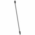 Silver metal prop drive shaft with black universal joints on both ends for offroad vehicles.