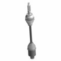 Black metal axle shaft with CV joints and protective rubber boots on both ends for off-road ATV use.