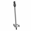 Gray metal prop drive shaft with universal joints and mounting bracket for offroad vehicles.