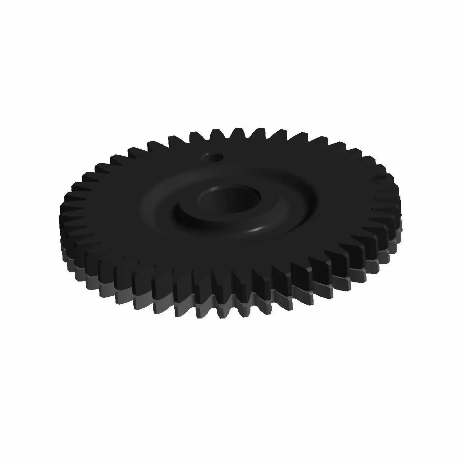 Black metal cam idler gear with evenly spaced teeth and a central bore hole.