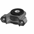 Gray metal mount isolator with central black butyl rubber cushion and two mounting holes.