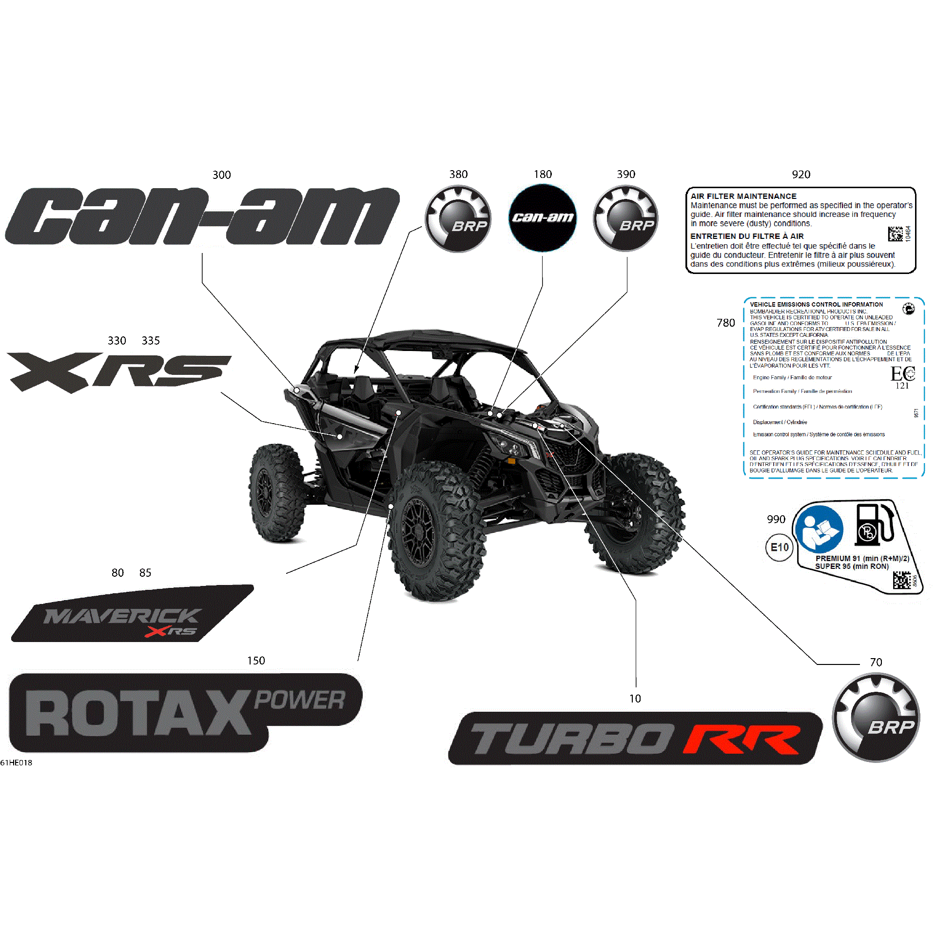 An Image of a Genuine Can-Am Parts Schematic Diagram showing the schematic - BODY - DECALS