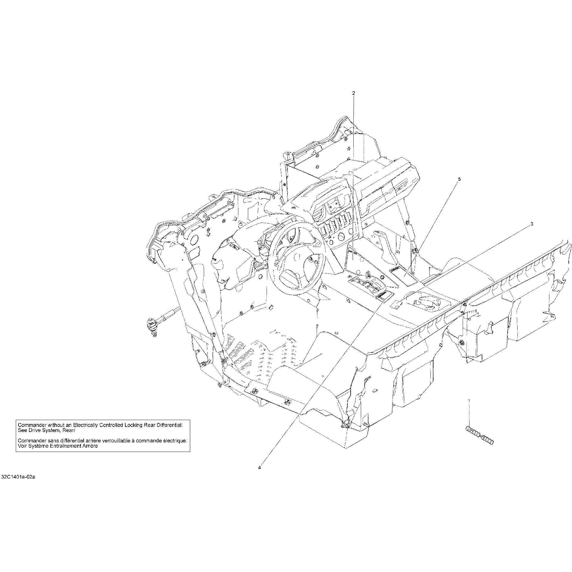 An Image of a Genuine Can-Am Parts Schematic Diagram showing the schematic - DECALS - LOCKING REAR DIFFERENTIAL_32C1402A