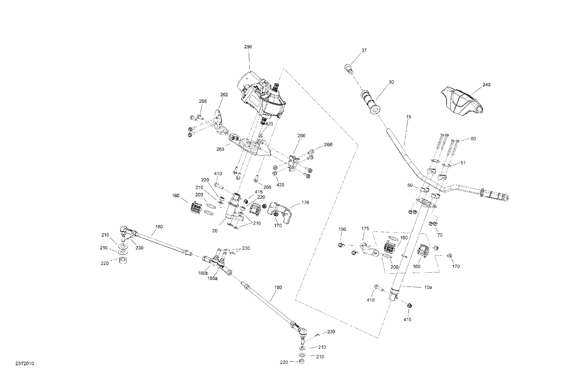 An Image of a Genuine Can-Am Parts Schematic Diagram showing the schematic - STEERING