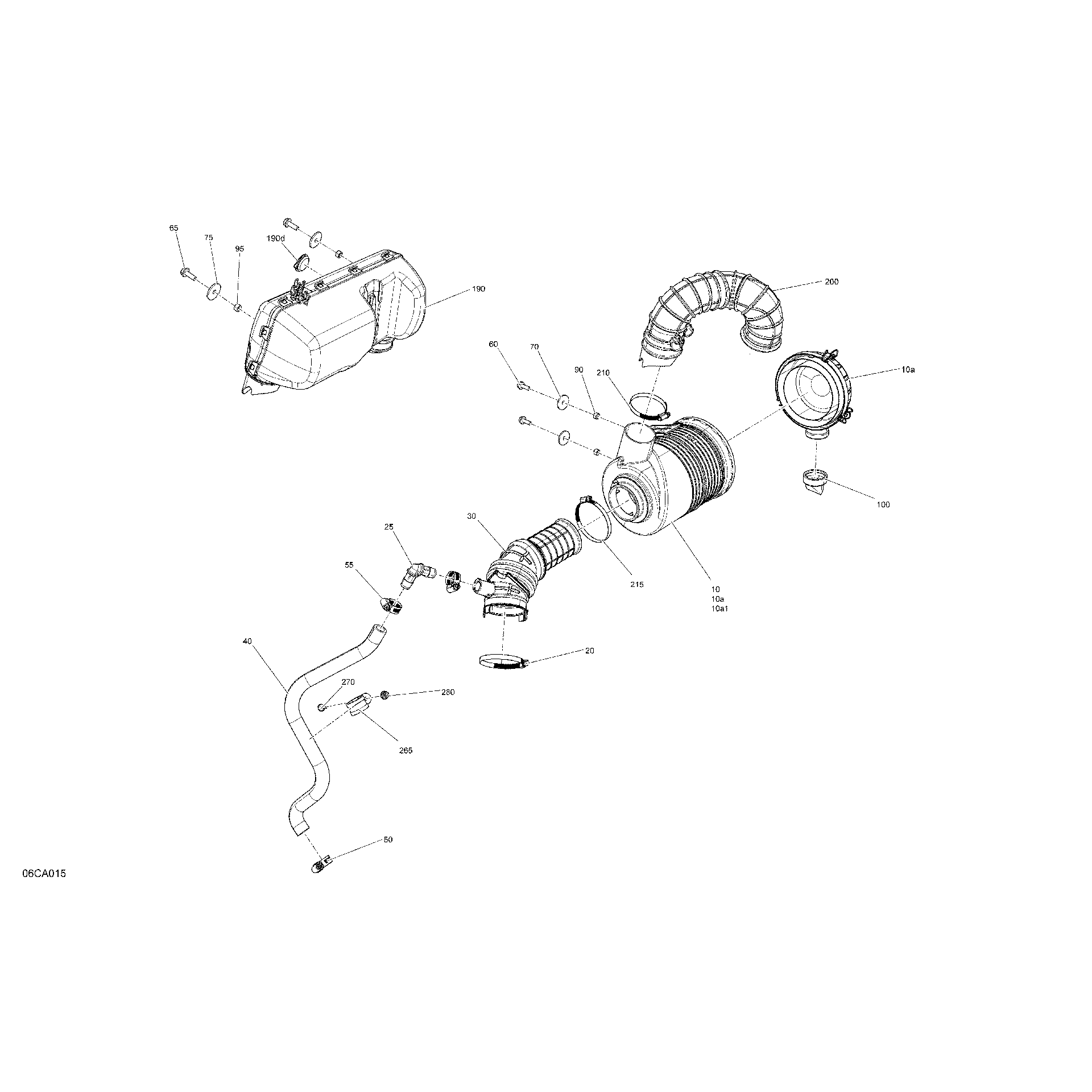 An Image of a Genuine Can-Am Parts Schematic Diagram showing the schematic - ENGINE - AIR INTAKE