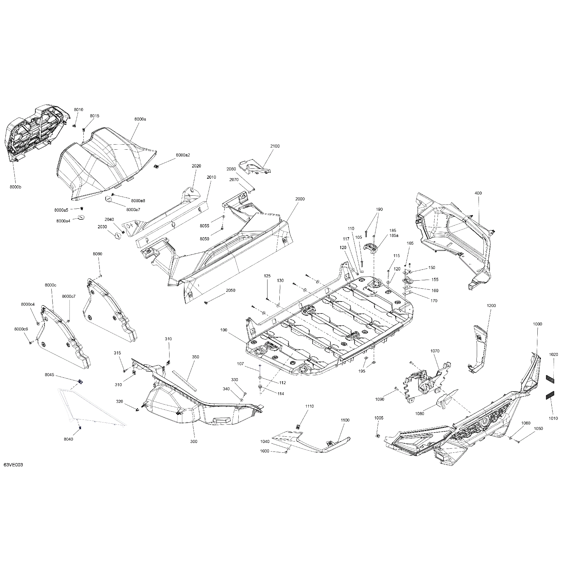 An Image of a Genuine Can-Am Parts Schematic Diagram showing the schematic - BODY - CARGO