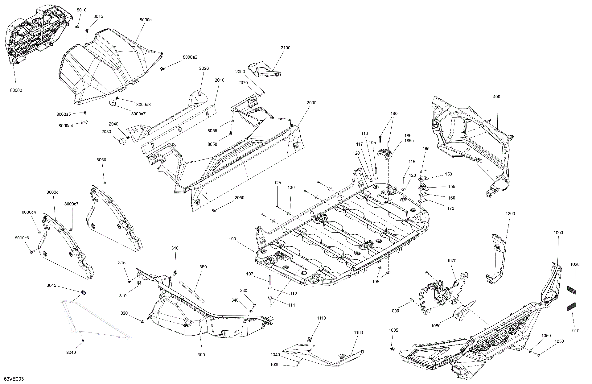 An Image of a Genuine Can-Am Parts Schematic Diagram showing the schematic - BODY - CARGO