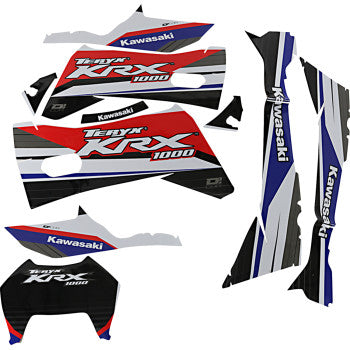 Kawasaki Teryx Complete Graphics Kit Red White Blue 2 Door by D'Cor Visuals