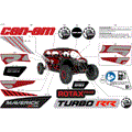 BODY - DECALS - 2024 CAN AM MAVERICK MAX TURBO RR X RS SMART SHOCK 72 INCH SAS - FIERY RED METALLIC - 72" WIDTH SAS CALI
