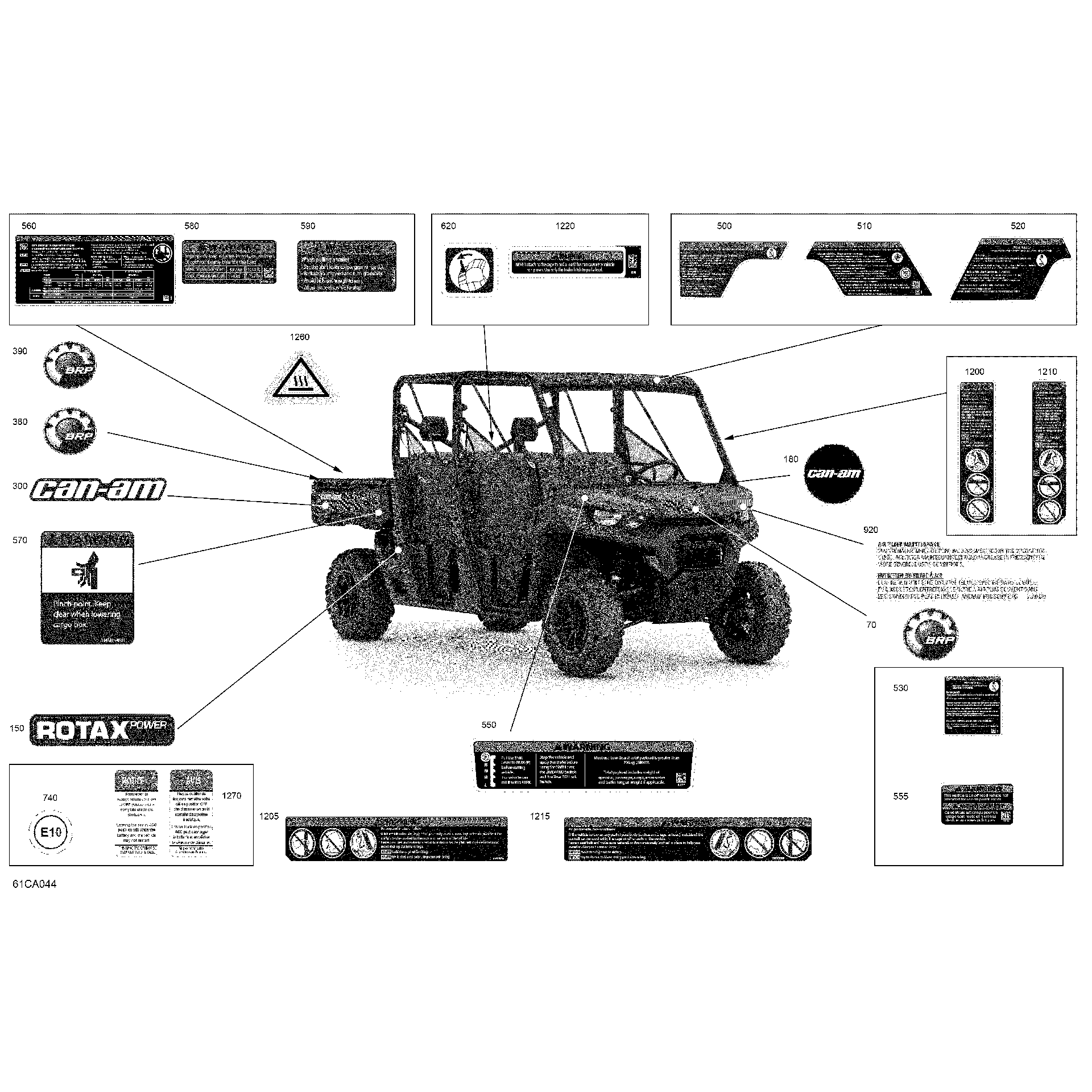 An Image of a Genuine Can-Am Parts Schematic Diagram showing the schematic - BODY - DECALS - BASE