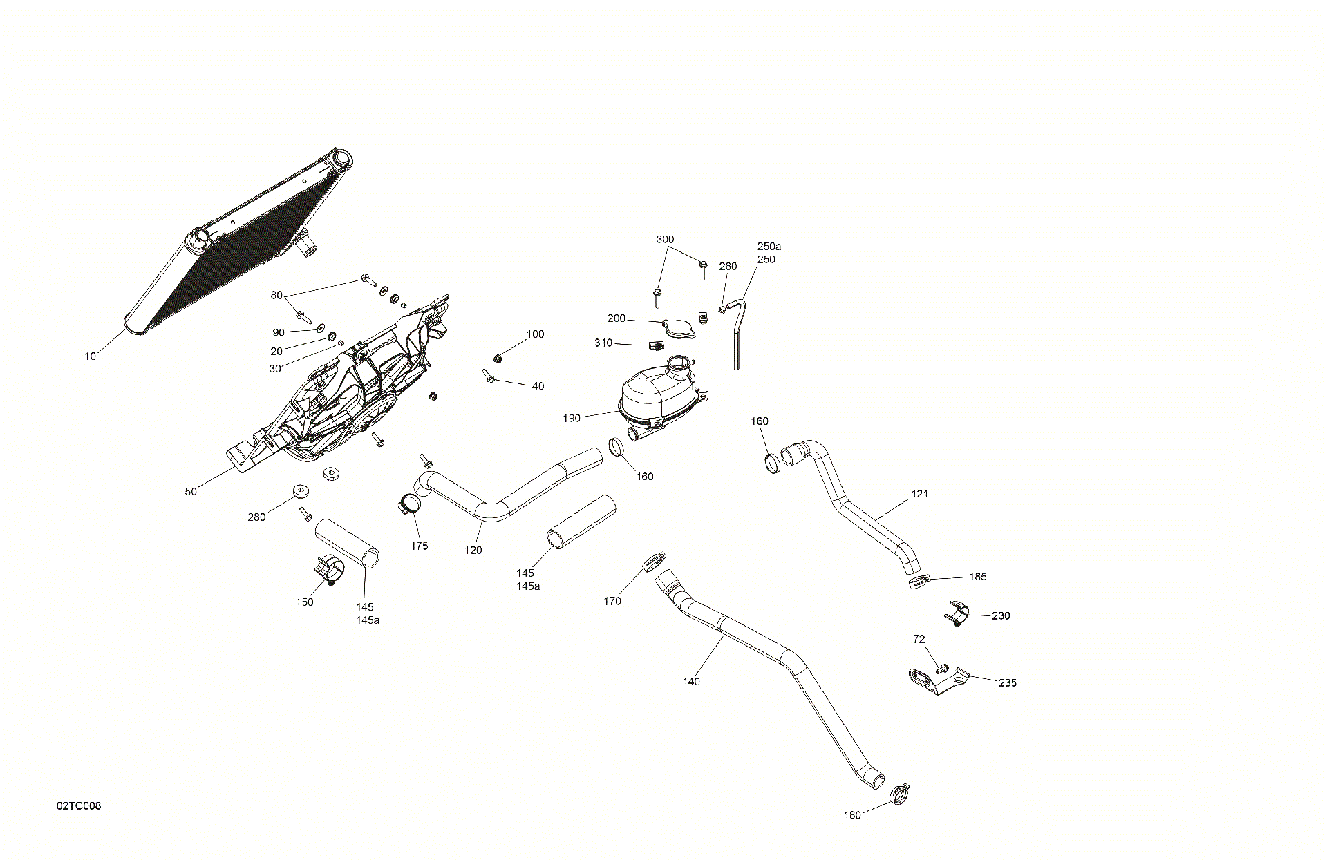 An Image of a Genuine Can-Am Parts Schematic Diagram showing the schematic - ENGINE - COOLING