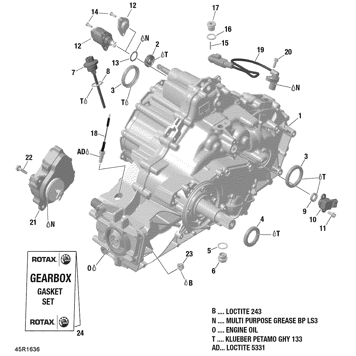 An Image of a Genuine Can-Am Parts Schematic Diagram showing the schematic - GEAR BOX ASSEMBLY - ALL MODELS