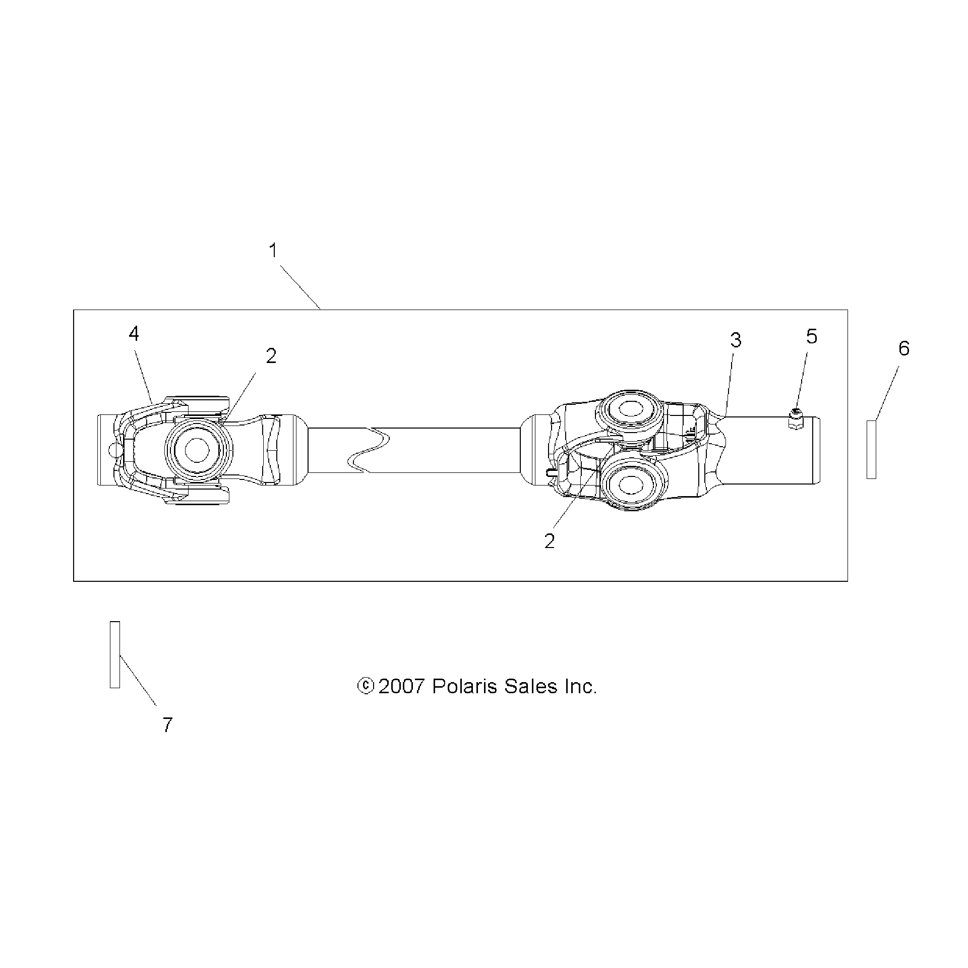 An Image of a Genuine Polaris Parts Schematic Diagram showing the schematic - DRIVE TRAIN: FRONT PROP SHAFT - 2019 POLARIS SPORTSMAN 570 EFI X2 EPS