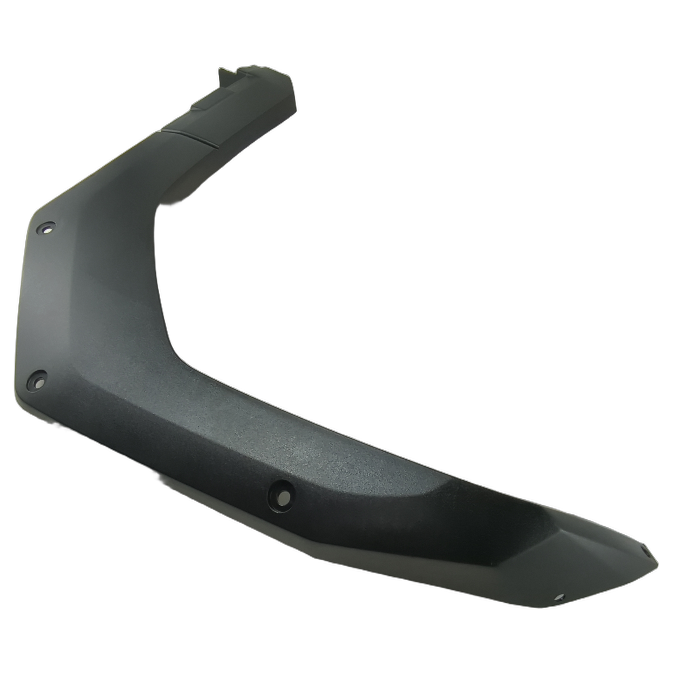 Matte black angular plastic side cover panel with mounting holes for Kawasaki UTV.
