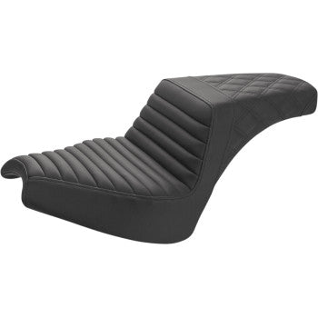 Step-Up Seat - Front Tuck-n'-Roll / Rear Lattice Stitch - Black by Saddlemen