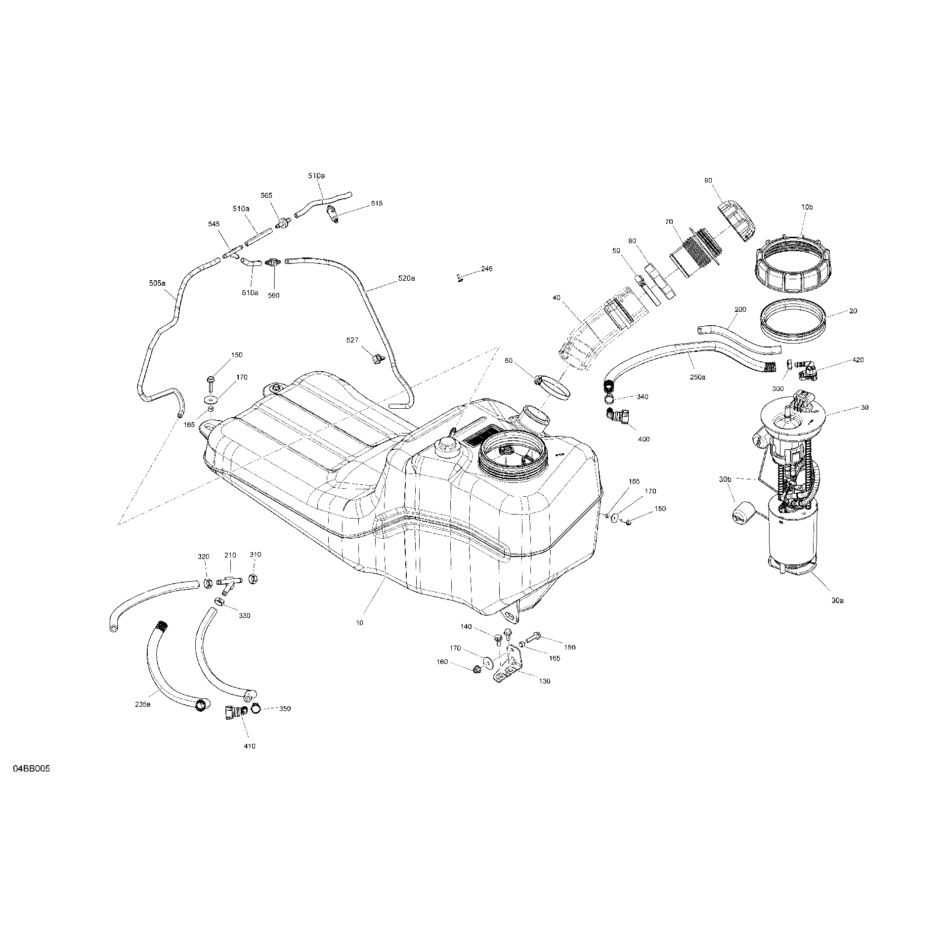 An Image of a Genuine Can-Am Parts Schematic Diagram showing the schematic - ENGINE - FUEL