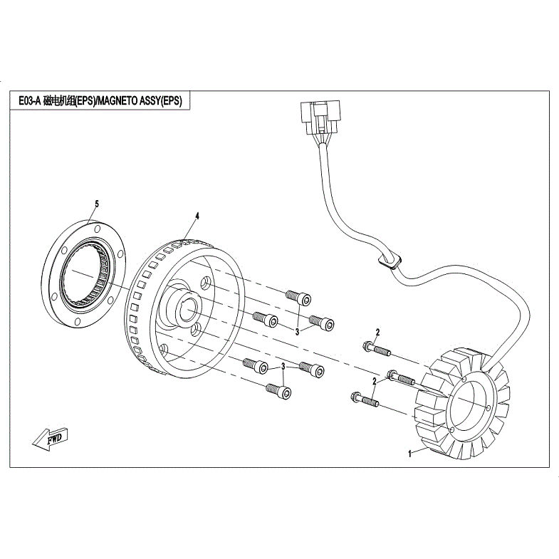 An Image of a Genuine CFMOTO Parts Schematic Diagram showing the schematic - MAGNETO ASSY. (EPS) - 2018 CFMOTO ZFORCE 1000