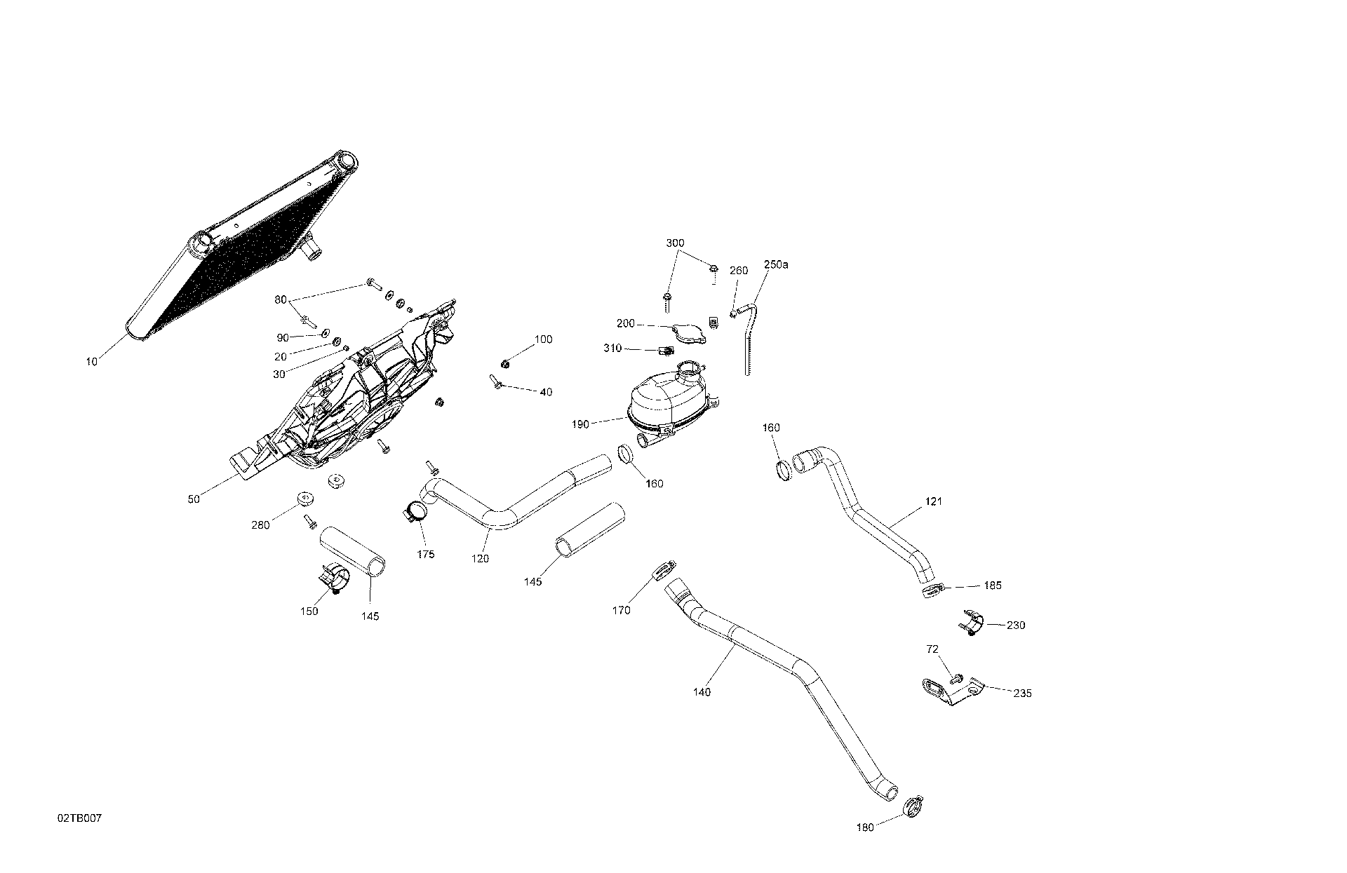 An Image of a Genuine Can-Am Parts Schematic Diagram showing the schematic - ENGINE - COOLING