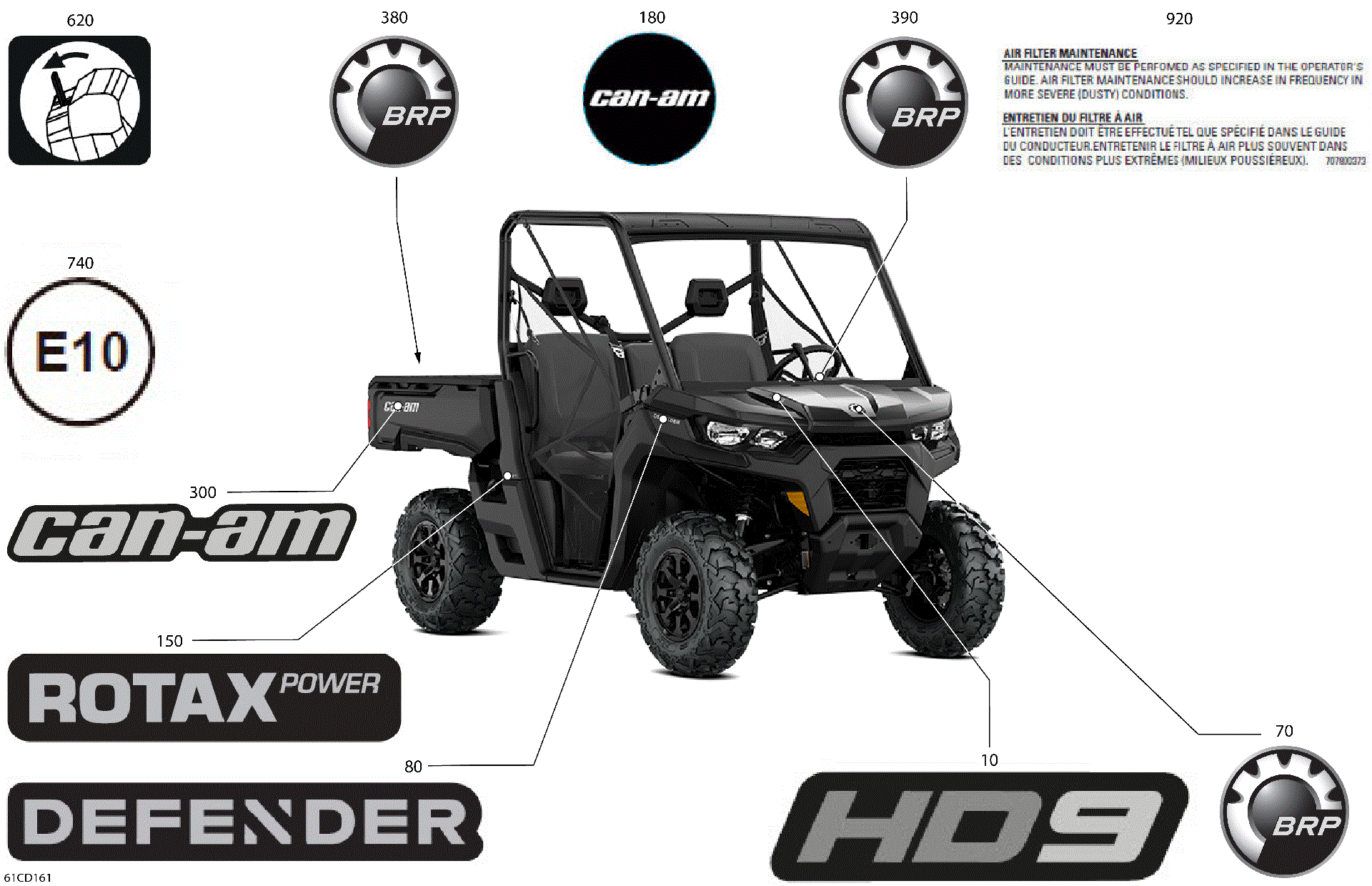 An Image of a Genuine Can-Am Parts Schematic Diagram showing the schematic - BODY - DECALS