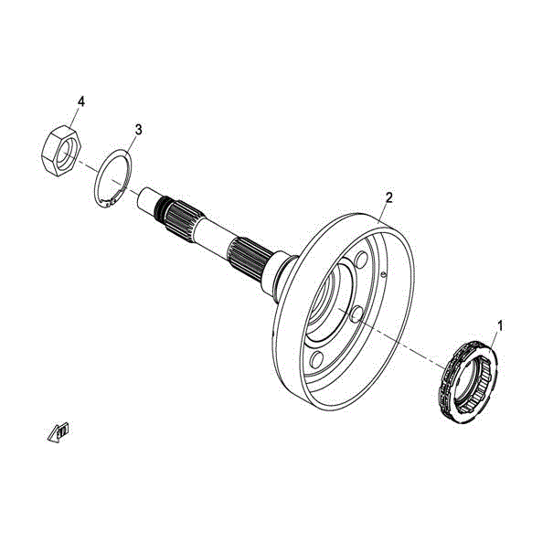 An Image of a genuine CFMOTO Parts Schematic Diagram showing the group - CLUTCH DRUM ASSY - 2016 CFMOTO CFORCE 800 X8