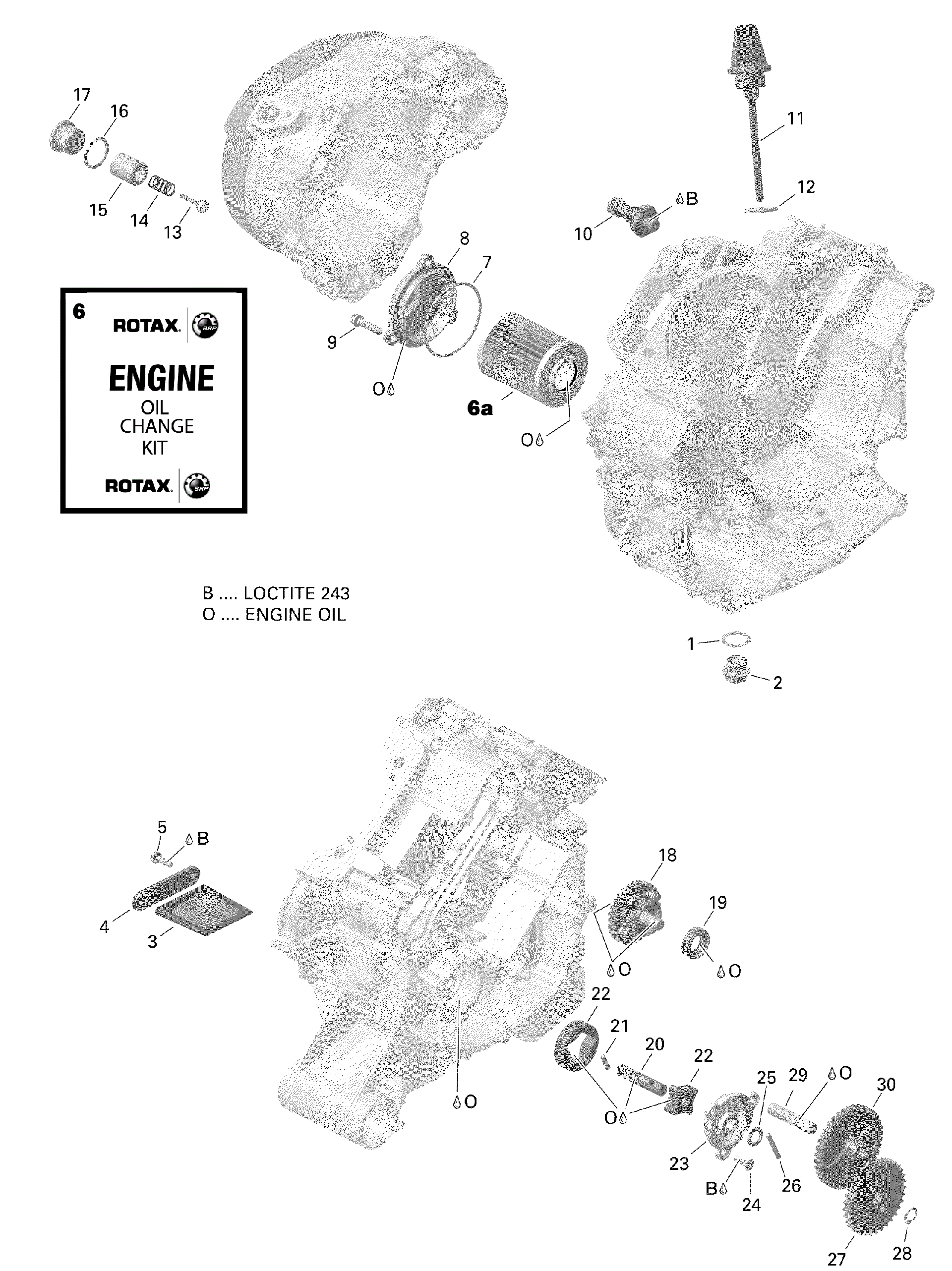 An Image of a Genuine Can-Am Parts Schematic Diagram showing the schematic - ROTAX - ENGINE LUBRICATION - V1