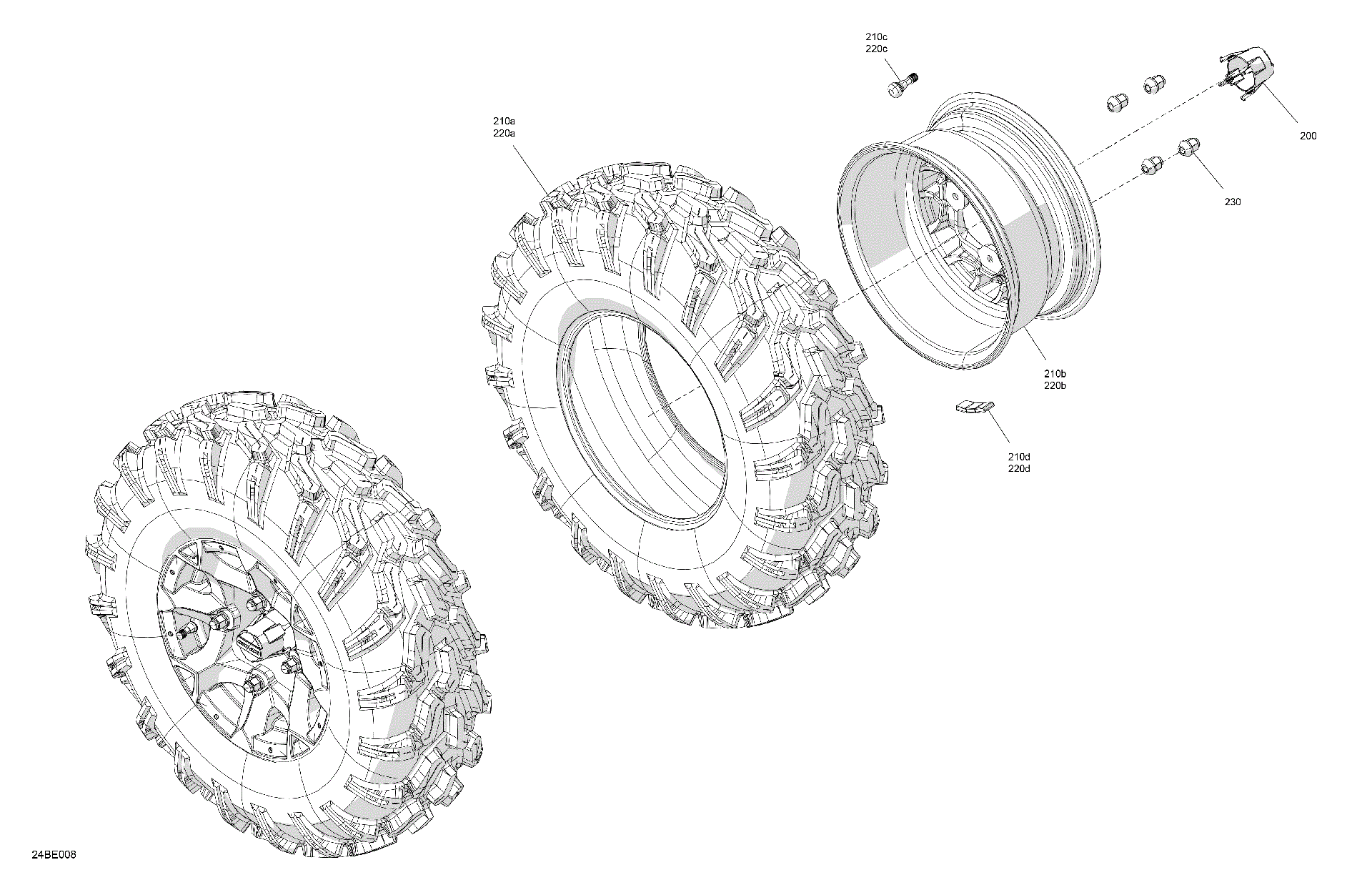 An Image of a Genuine Can-Am Parts Schematic Diagram showing the schematic - DRIVE - FRONT WHEELS
