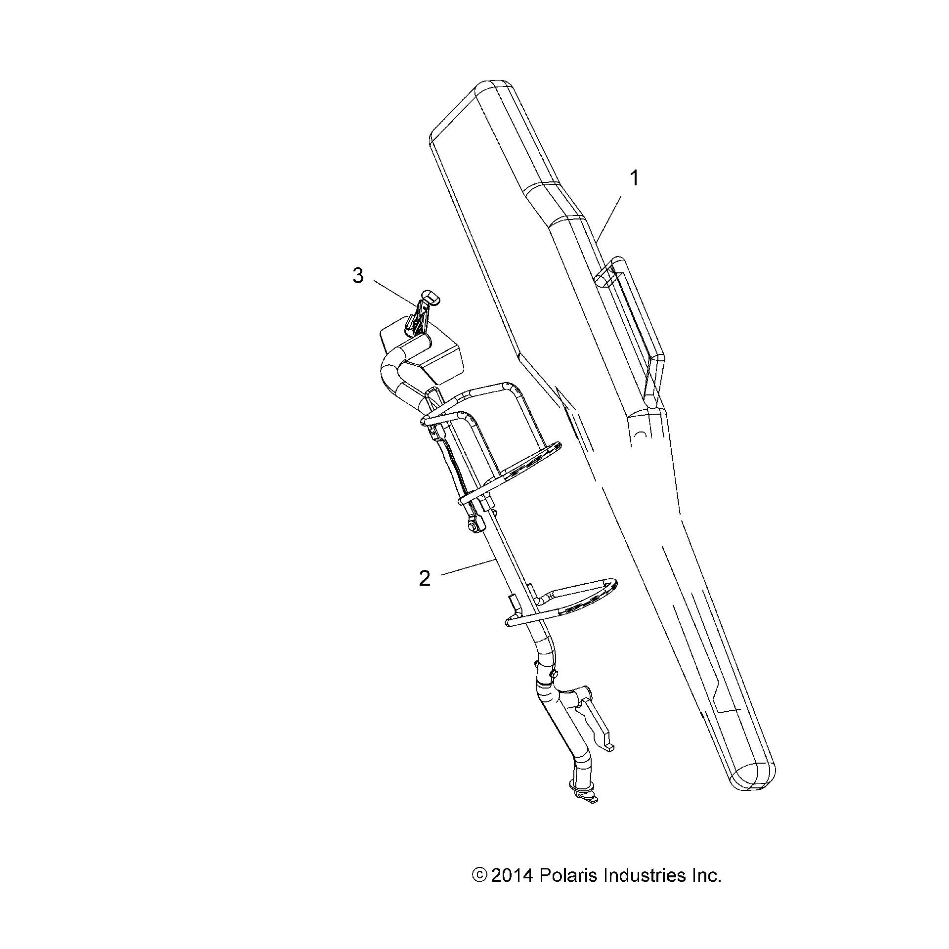 An Image of a Genuine Polaris Parts Schematic Diagram showing the schematic - BODY: GUN BOOT - 2018 POLARIS SPORTSMAN 570 SP